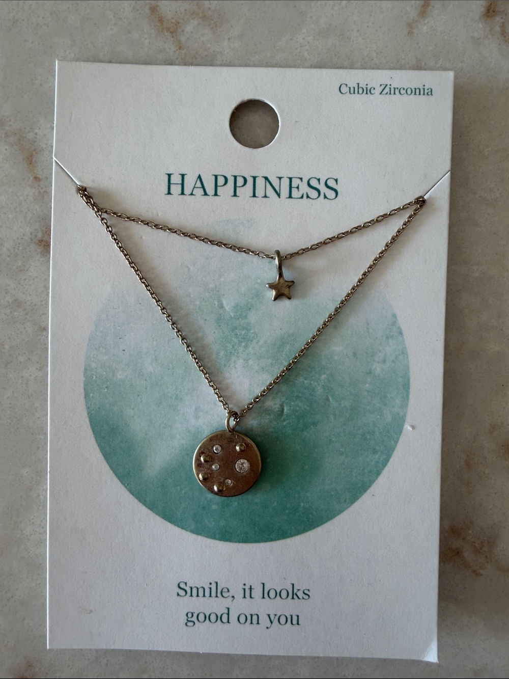 Gold Layered Star & Moon CZ Necklace
